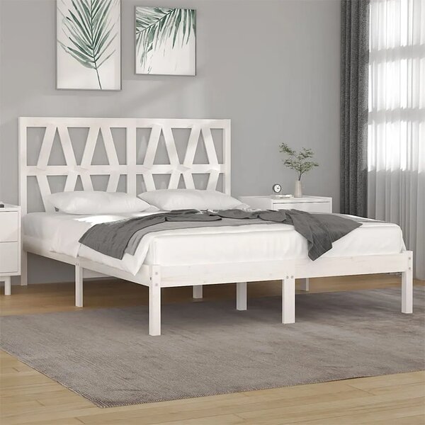 Białe skandynawskie łóżko z drewna 120x200 W3-N84