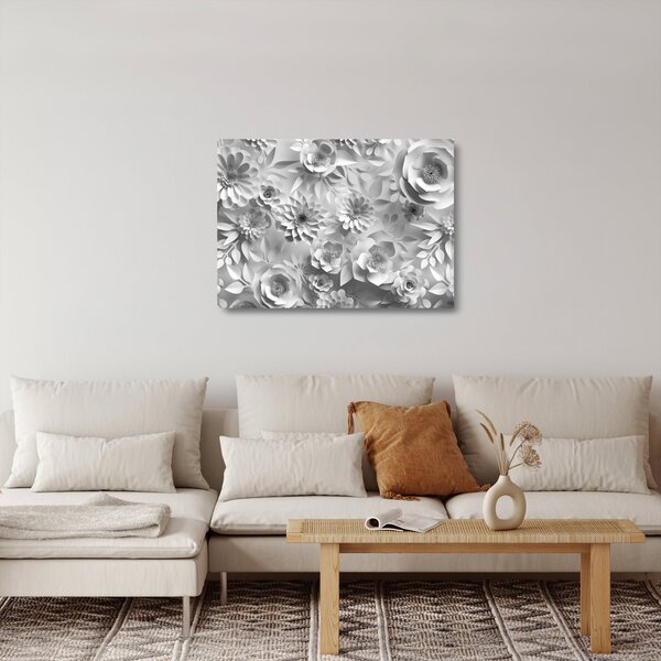 Obraz na szkle - Białe kwiaty (70x50 cm)