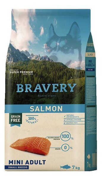 Dog ADULT mini Karma dla psów 2kg - łosoś BRAVERY 1003517