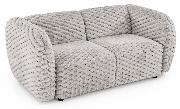 Popielata nowoczesna sofa z trójwymiarową tapicerką T4-T22