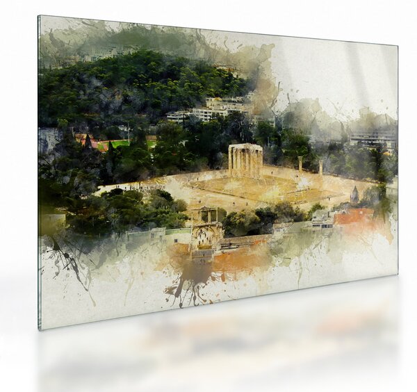 Obraz na szkle - Świątynia Zeusa, Ateny, Grecja (70x50 cm)
