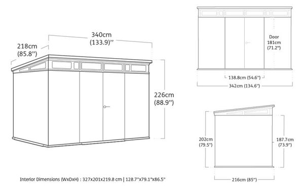 Cortina Domek ogrodowy 11x7, 340 x 226 x 218 cm, antracyt KETER 259113