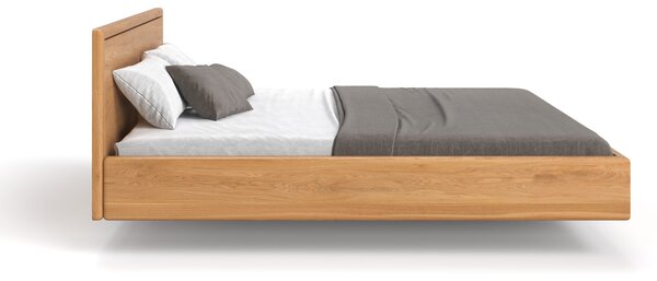 Łóżko lewitujące Linea z litego drewna Olcha 140x200 cm Danzz