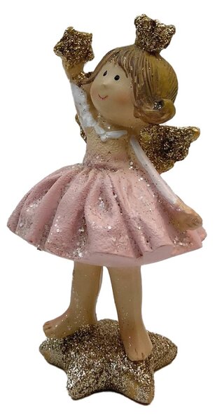 Anioł z różową gwiazdą 13 x 7 cm Prodex X473050