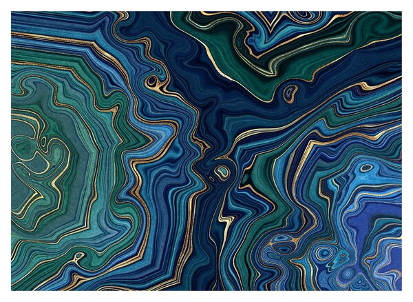 Obraz na szkle - Zielono - niebieski marmur (70x50 cm)