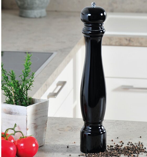 Młynek do pieprzu - drewno kauczukowe, 40 cm, czarny KESPER 13665