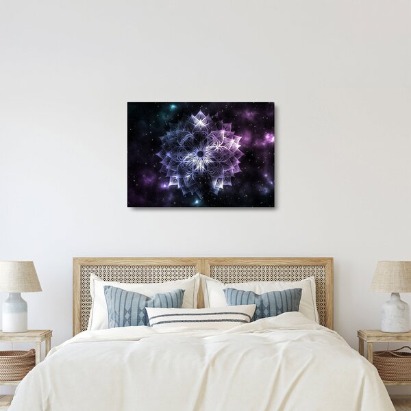 Obraz na szkle - Mandala lotosu w kosmosie (70x50 cm)