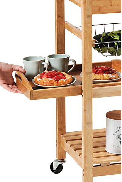 Wózek kuchenny z blatem roboczym 81 x 48 x 38 cm KESPER 25776
