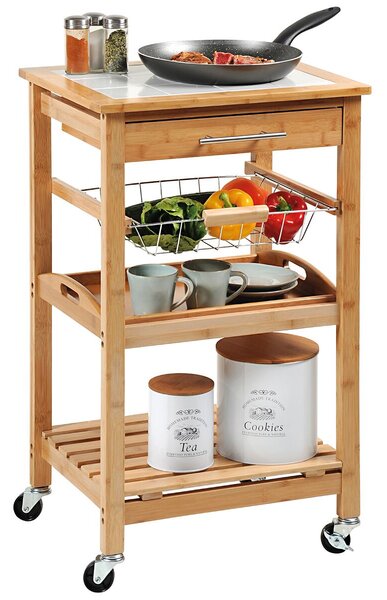 Wózek kuchenny z blatem roboczym 81 x 48 x 38 cm KESPER 25776