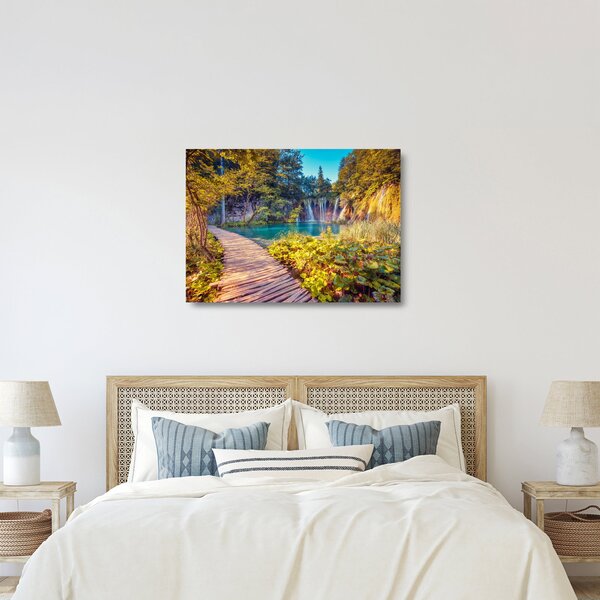 Obraz na szkle - Jeziora Plitwickie, Chorwacja (70x50 cm)