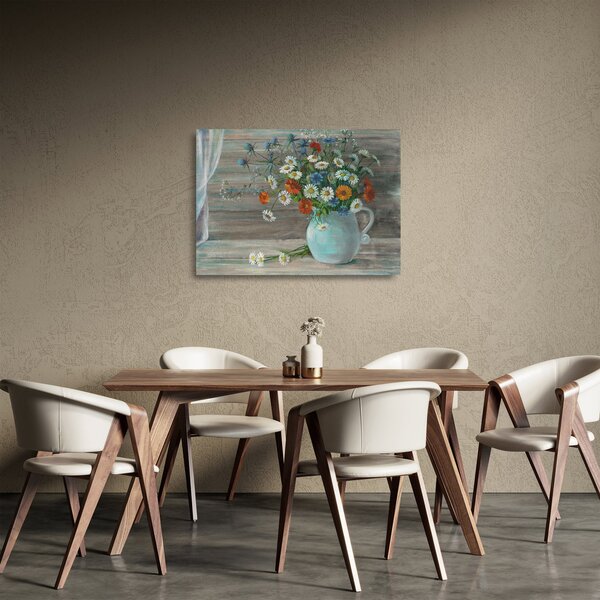 Obraz na szkle - Kwiaty polne, obraz olejny (70x50 cm)