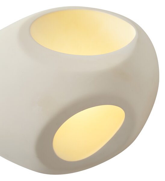 Lampa ścienna Japandi kremowa okrągła 28cm - Pietra