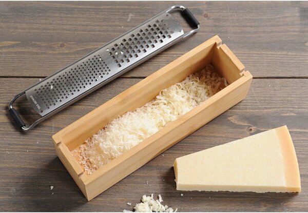 Tarka z pojemnikiem, 25 x 6,2 x 5,6 cm, bambus/stal KESPER 58060