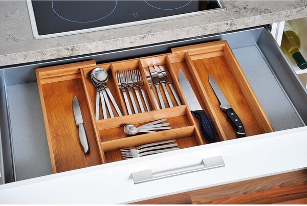 Wariabilny organizer na sztućce 35-58 cm, bambus KESPER 58085