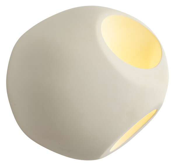 Lampa ścienna Japandi kremowa okrągła 28cm - Pietra