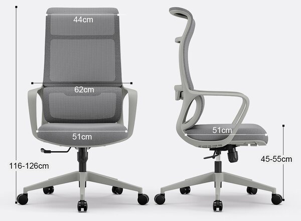 Fotel ergonomiczny ANGEL biurowy obrotowy mOja szary