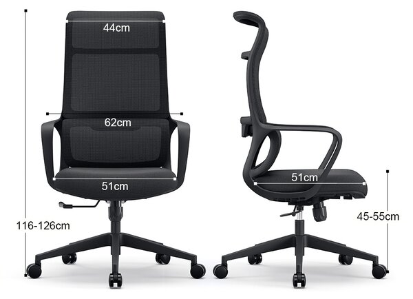Fotel ergonomiczny ANGEL biurowy obrotowy mOja czarny