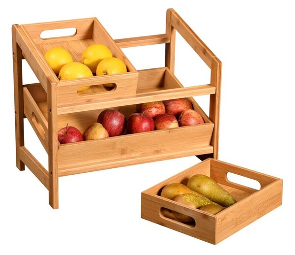 Półka kuchenna z 3 wyjmowanymi przegródkami, 39,5 x 26 x 35,5 cm, bambus KESPER 58851