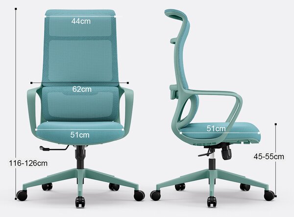 Fotel ergonomiczny ANGEL biurowy obrotowy mOja miętowy