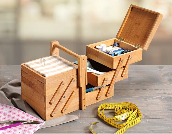 Organizer na akcesoria do szycia, 29 x 19 x 16,5 cm, bambus KESPER 58710