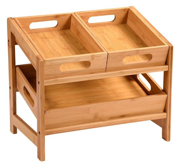 Półka kuchenna z 3 wyjmowanymi przegródkami, 39,5 x 26 x 35,5 cm, bambus KESPER 58851