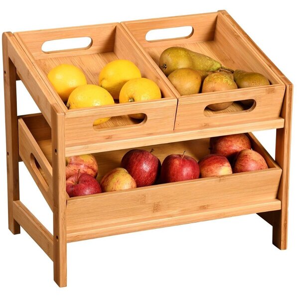 Półka kuchenna z 3 wyjmowanymi przegródkami, 39,5 x 26 x 35,5 cm, bambus KESPER 58851