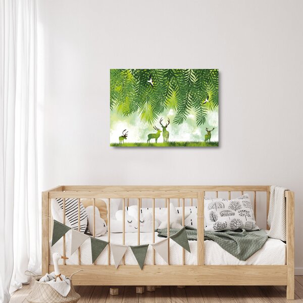 Obraz na szkle - Jeleń w lesie (70x50 cm)