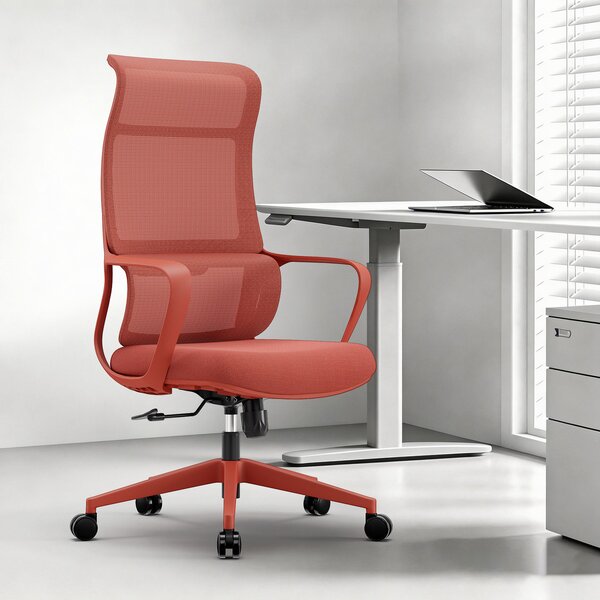 Fotel ergonomiczny ANGEL biurowy obrotowy mOja czerwony