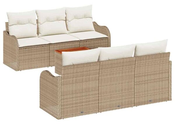 Zestaw Mebli Ogrodowych Komplet Wypoczynkowy 7-Częściowy Rattan Na Taras Balkon Ogród