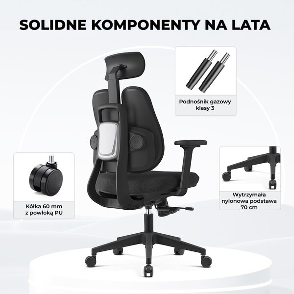 Fotel ergonomiczny ANGEL biurowy obrotowy Stelio Plus