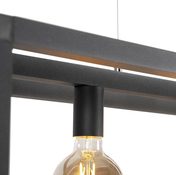 Industrialna lampa wisząca czarna 4-światłowa - Big Cage