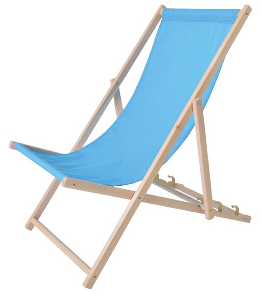Bahama Polyester Leżak drewniany naturalny, niebieski ROJAPLAST 23210/13