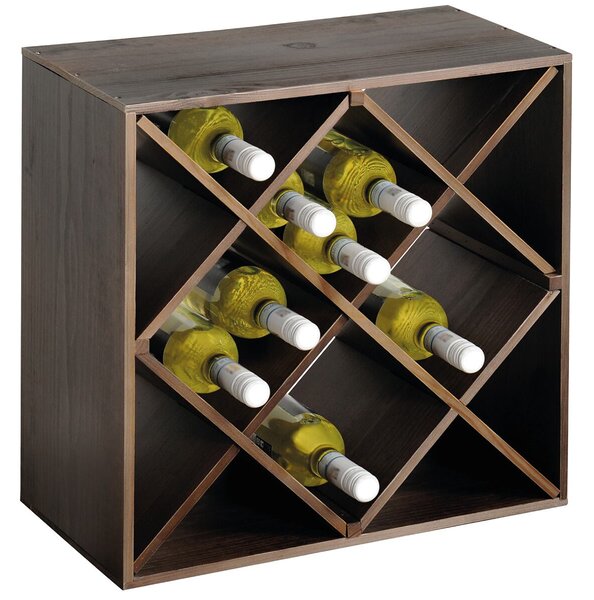 Stojak na wino, 50 x 50 x 25 cm, bejcowany na ciemno KESPER 69244