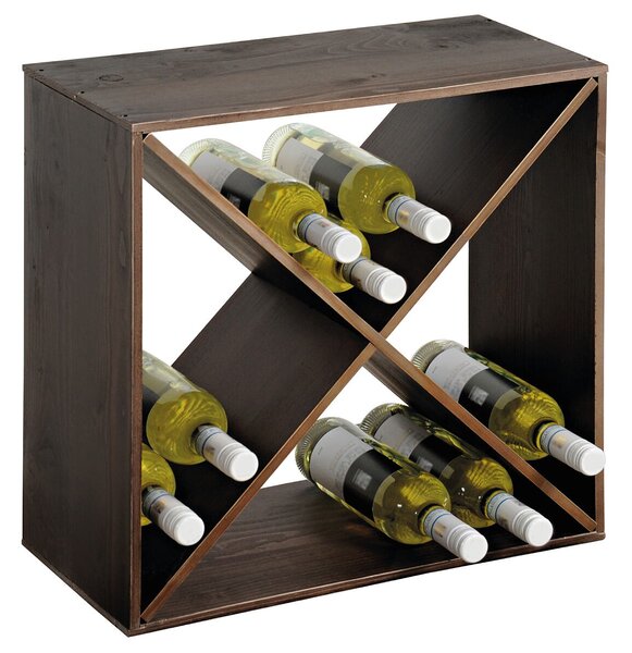 Stojak na wino, 50 x 50 x 25 cm, bejcowany na ciemno KESPER 69241