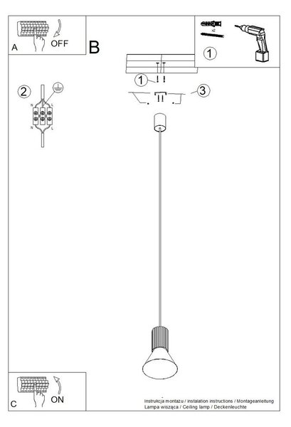 Zielona metalowa lampa wisząca ø 14 cm Niru – Sollux