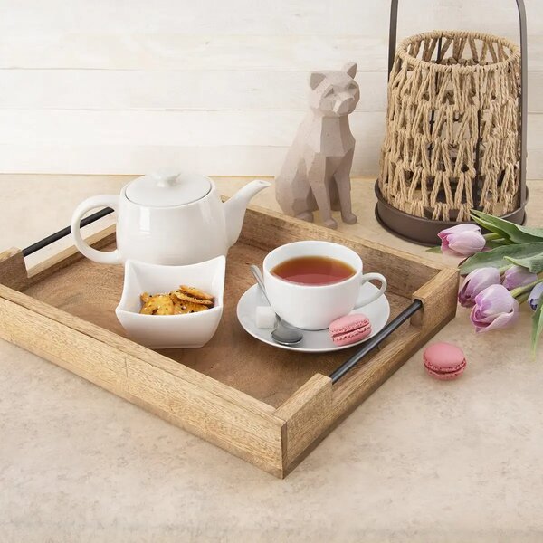 Mango Taca do serwowania 40,5 x 30 cm, drewno/metal ORION 153881