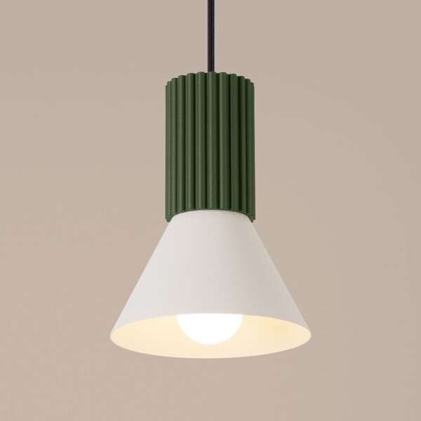 Zielona metalowa lampa wisząca ø 14 cm Niru – Sollux
