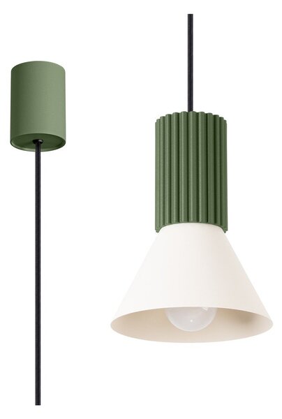 Zielona metalowa lampa wisząca ø 14 cm Niru – Sollux