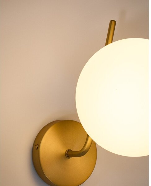 Biały/w kolorze złota metalowy kinkiet ø 15 cm Brisia – Kave Home