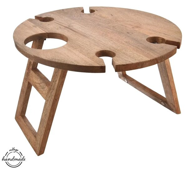 Mango Piknikowa taca-stolik ø 39,5 cm, drewno ORION 153878