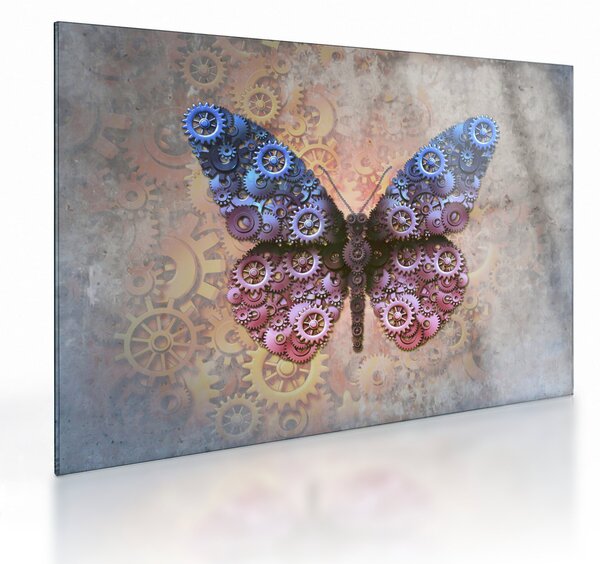 Obraz na szkle - Steampunk motyl (70x50 cm)