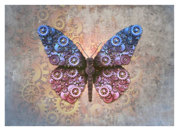 Obraz na szkle - Steampunk motyl (70x50 cm)