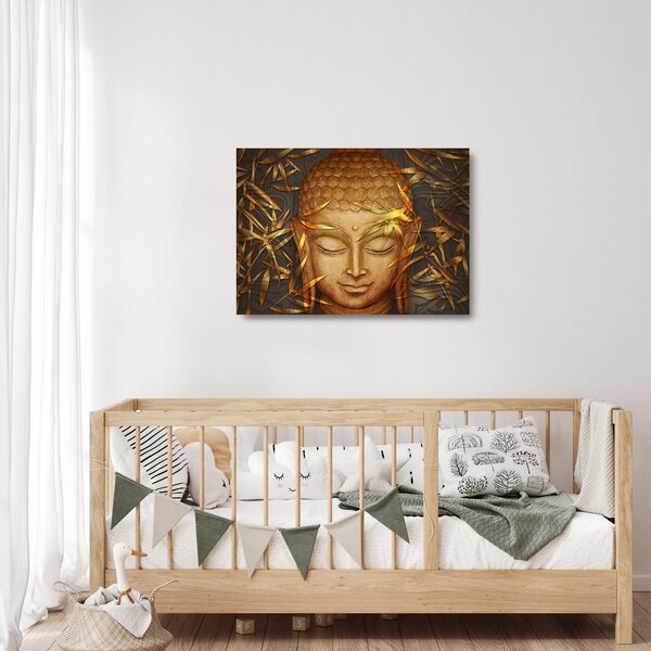 Obraz na szkle - Złoty Budda (70x50 cm)
