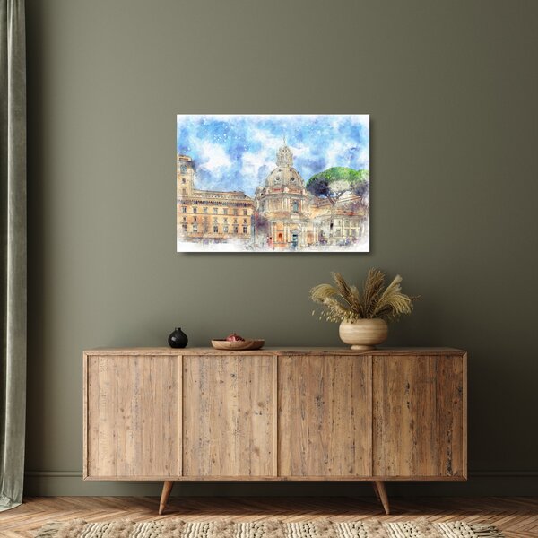 Obraz na szkle - Kościół Santa Maria di Loreto, Rzym, Włochy (70x50 cm)
