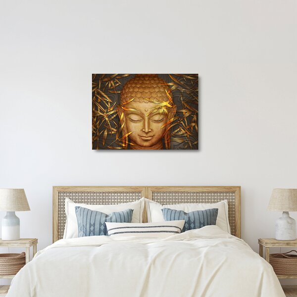 Obraz na szkle - Złoty Budda (70x50 cm)