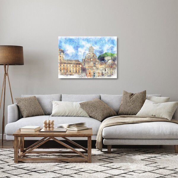 Obraz na szkle - Kościół Santa Maria di Loreto, Rzym, Włochy (70x50 cm)