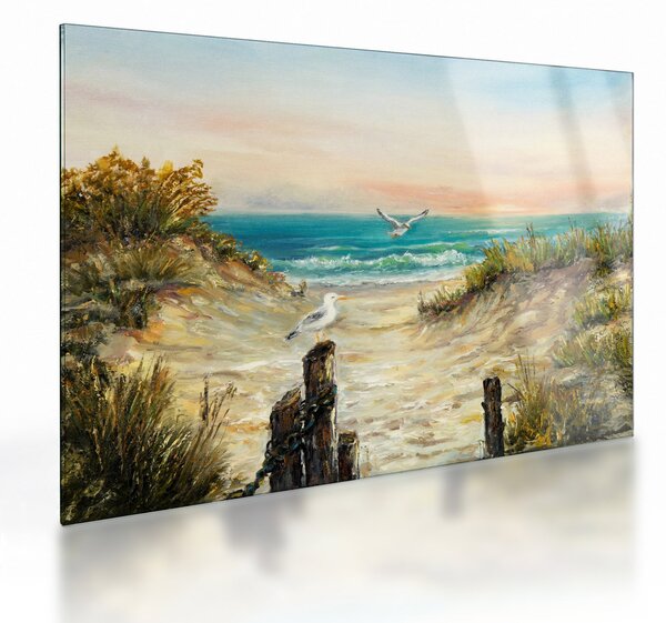 Obraz na szkle - Piaszczysta plaża (70x50 cm)