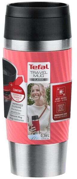 Travel Mug Twist Kubek podróżny, 0,36 l, koralowy TEFAL N2024410