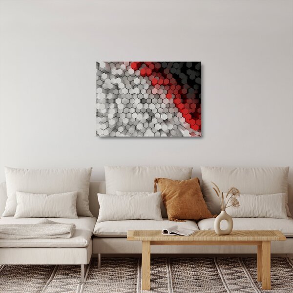 Obraz na szkle - sześciokąty 3D (70x50 cm)