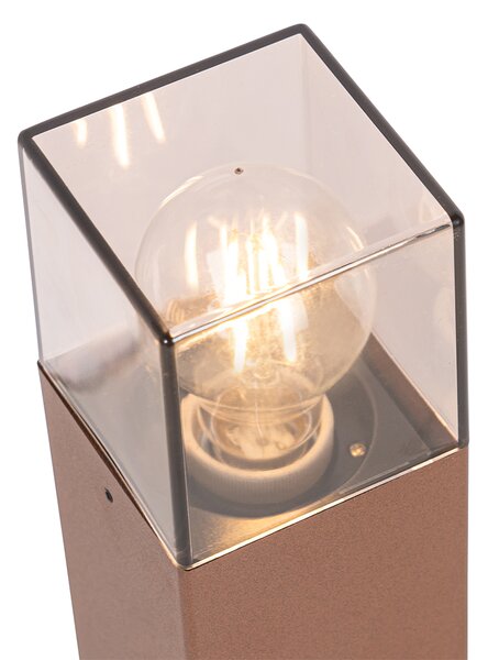Lampa zewnętrzna 50 cm rdzawo-brązowa z kolcem do ziemi i przejściem kablowo-przewodowym - Denmark